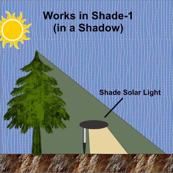 Shade-1 Aspen Floodlight, Shade Solar Light, Dusk to Dawn Illumination in Shade or Sun